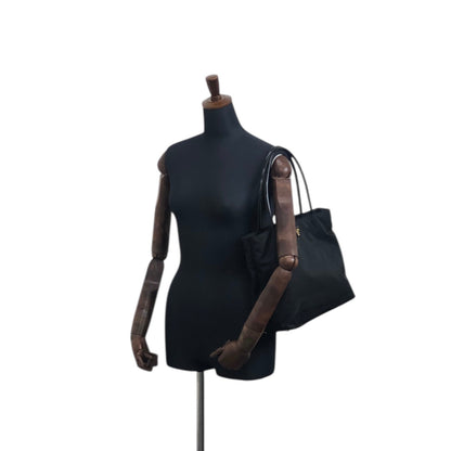 PRADA Tessuto Logo Handbag Black Vintage cmchvi