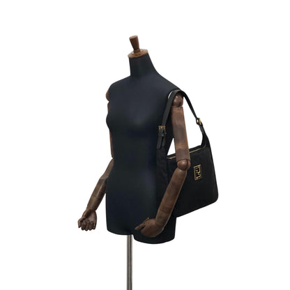 FENDI Logo Shoulder bag Black Vintage 4xxsjx