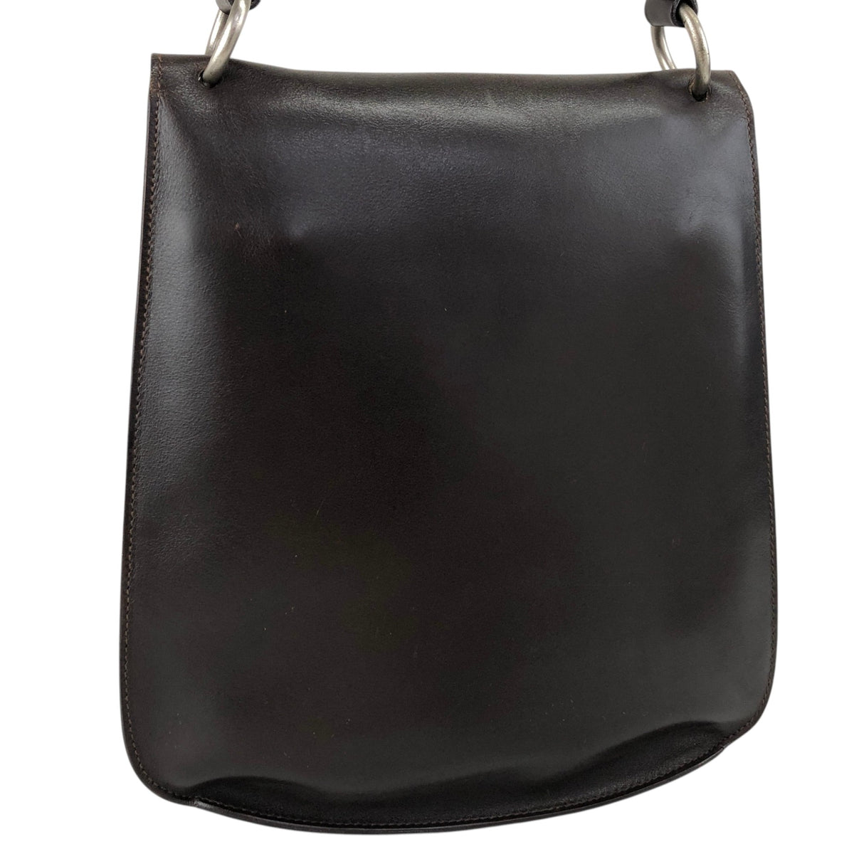 PRADA Logo Embossed Shoulder bag Brown Vintage ecb6ar