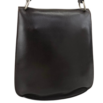 PRADA Logo Embossed Shoulder bag Brown Vintage ecb6ar