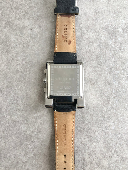 CELINE Blason Quartz Watch Black Vintage yvw3tu