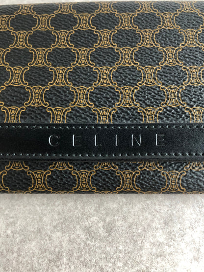 CELINE Macadam Long Wallet Black Vintage dv85f5