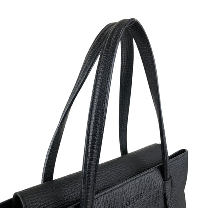 LOEWE Logo Embossed Front Pocket Handbag Black Vintage kmkg4n