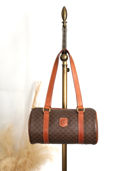 CELINE Macadam Blason Handbag Brown Vintage 4iwnzj