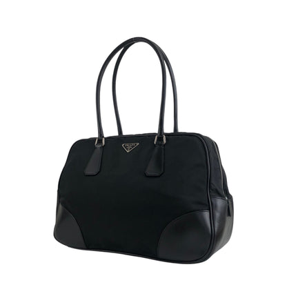 PRADA 三角形標誌小號波士頓包手提包黑色復古 djrwbv