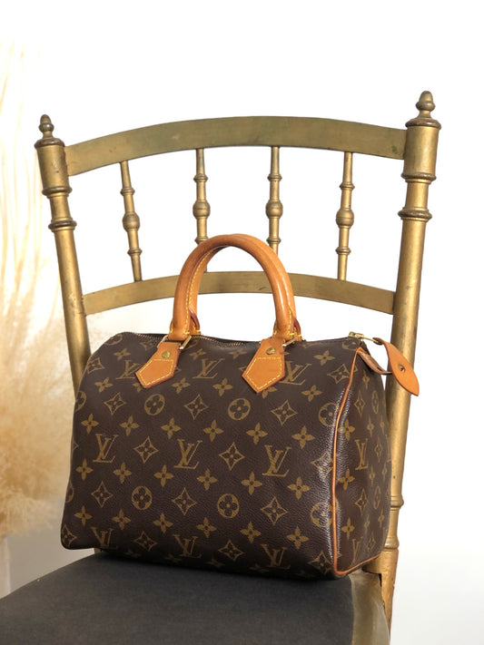 LOUIS VUITTON Monogram Small Boston bag Handbag Brown Vintage szn2aw