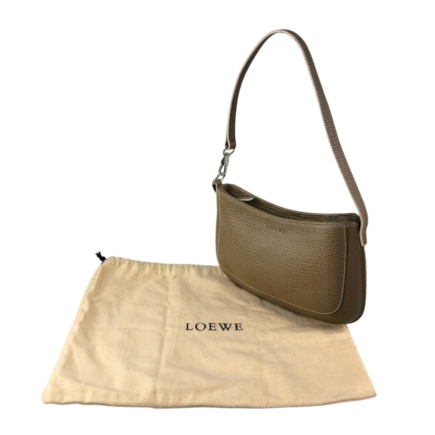 LOEWE Logo Embossed Handbag Brown Vintage p88ju4