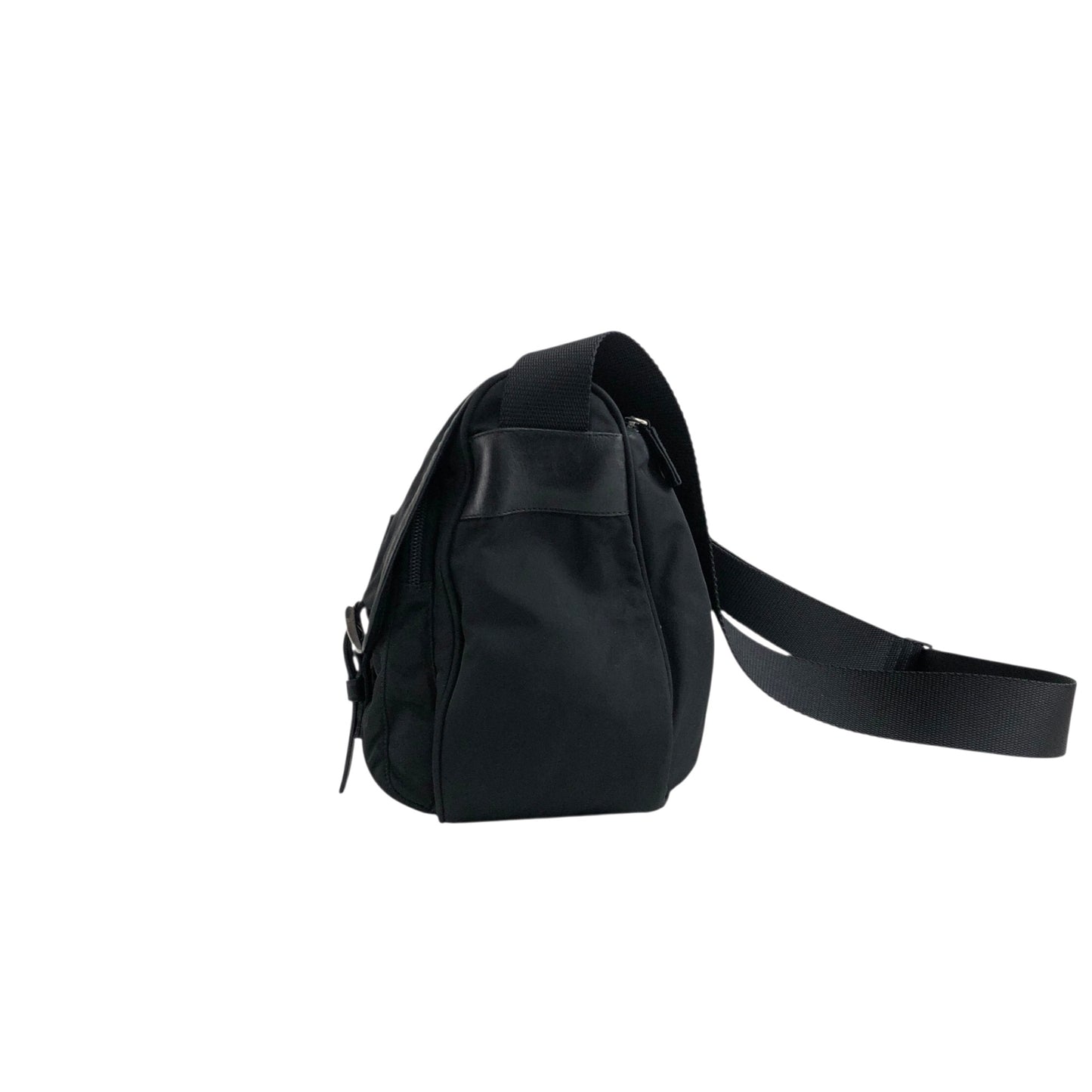 PRADA Triangle Logo Shoulder bag Black Vintage s5jtyw