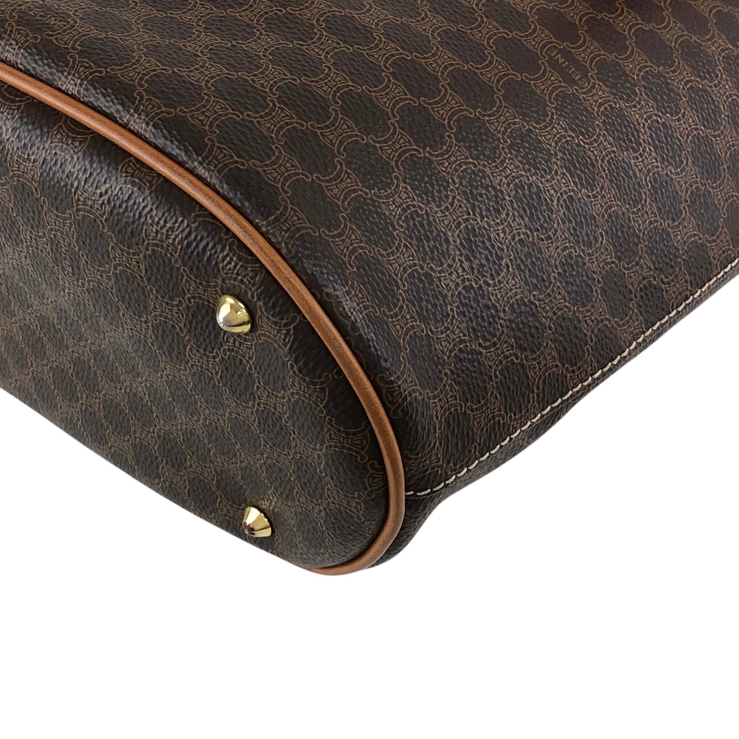 CELINE Macadam Blason Handbag Totebag Brown M94 Vintage a5px6p
