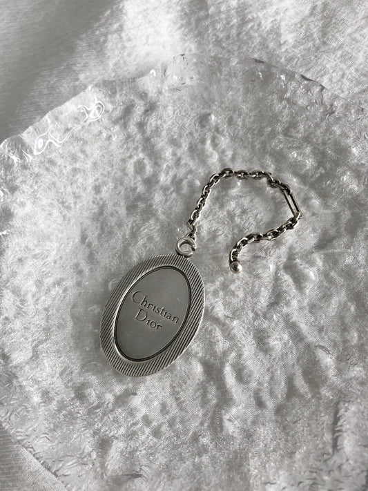 Christian Dior Logo Motif Charm Silver Vintage adxprv