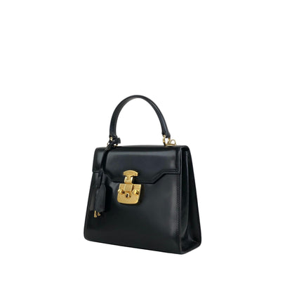 GUCCI Lady Lock Two-wayHandbag Shoulder bag Black Vintage uiedgd