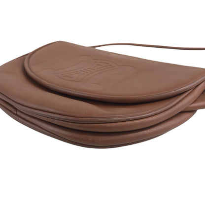 CELINE Blason Round Shoulder bag Brown Vintage krviby