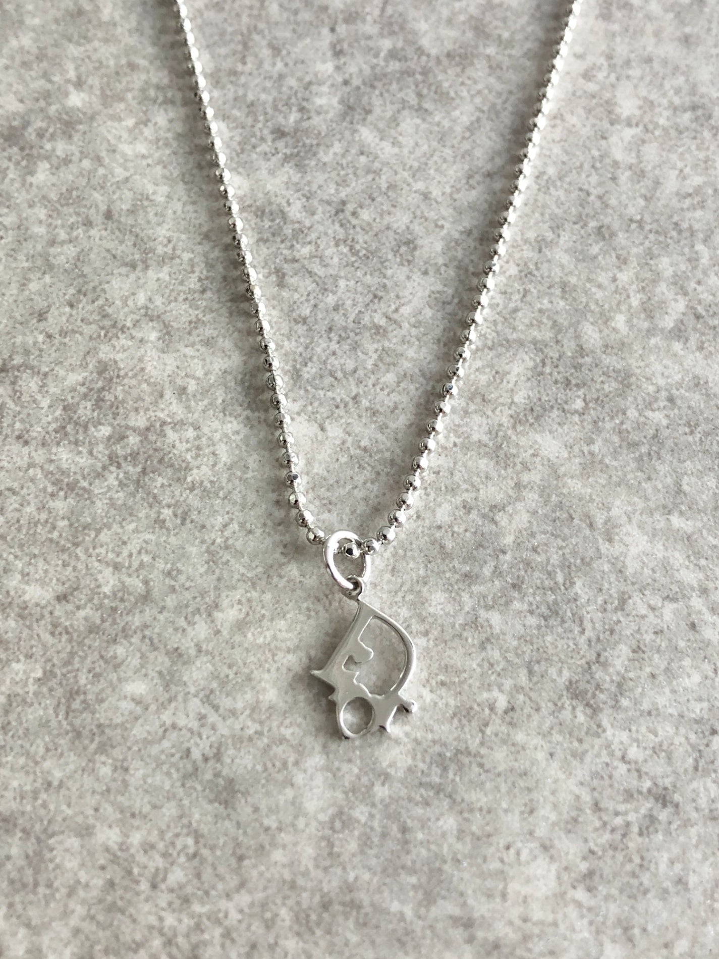 Christian Dior Logo Motif Necklace Silver Vintage dhizmp
