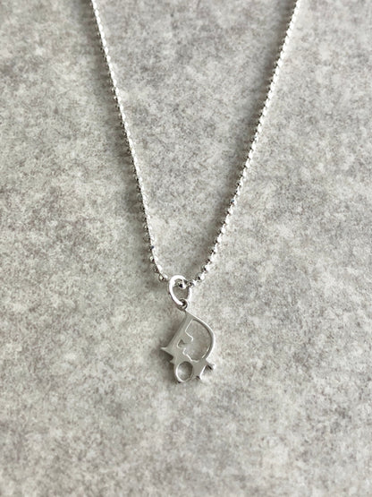 Christian Dior Logo Motif Necklace Silver Vintage dhizmp