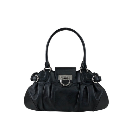 Salvatore Ferragamo Gancini Handbag Black Vintage mfbzax