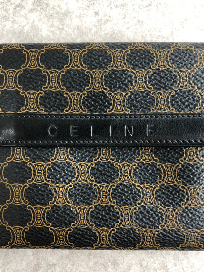 CELINE Macadam Logo Folded Wallet Black Vintage a4wnam