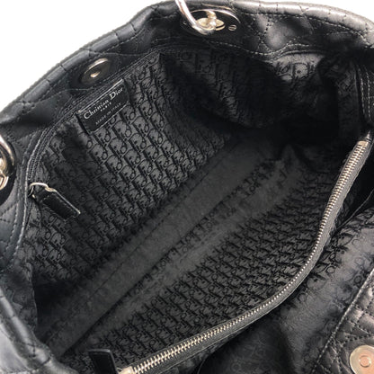 Christian Dior Lady Dior Cannage Charm Totebag Black Vintage niu5pt