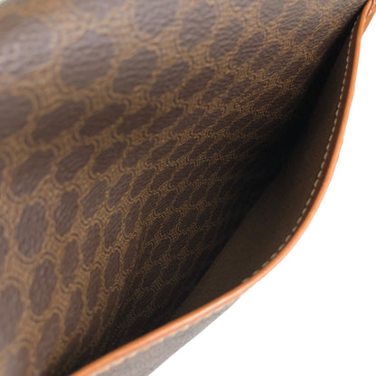 CELINE Macadam Blason Front Buckle Shoulder bag Brown Vintage z5ucpb