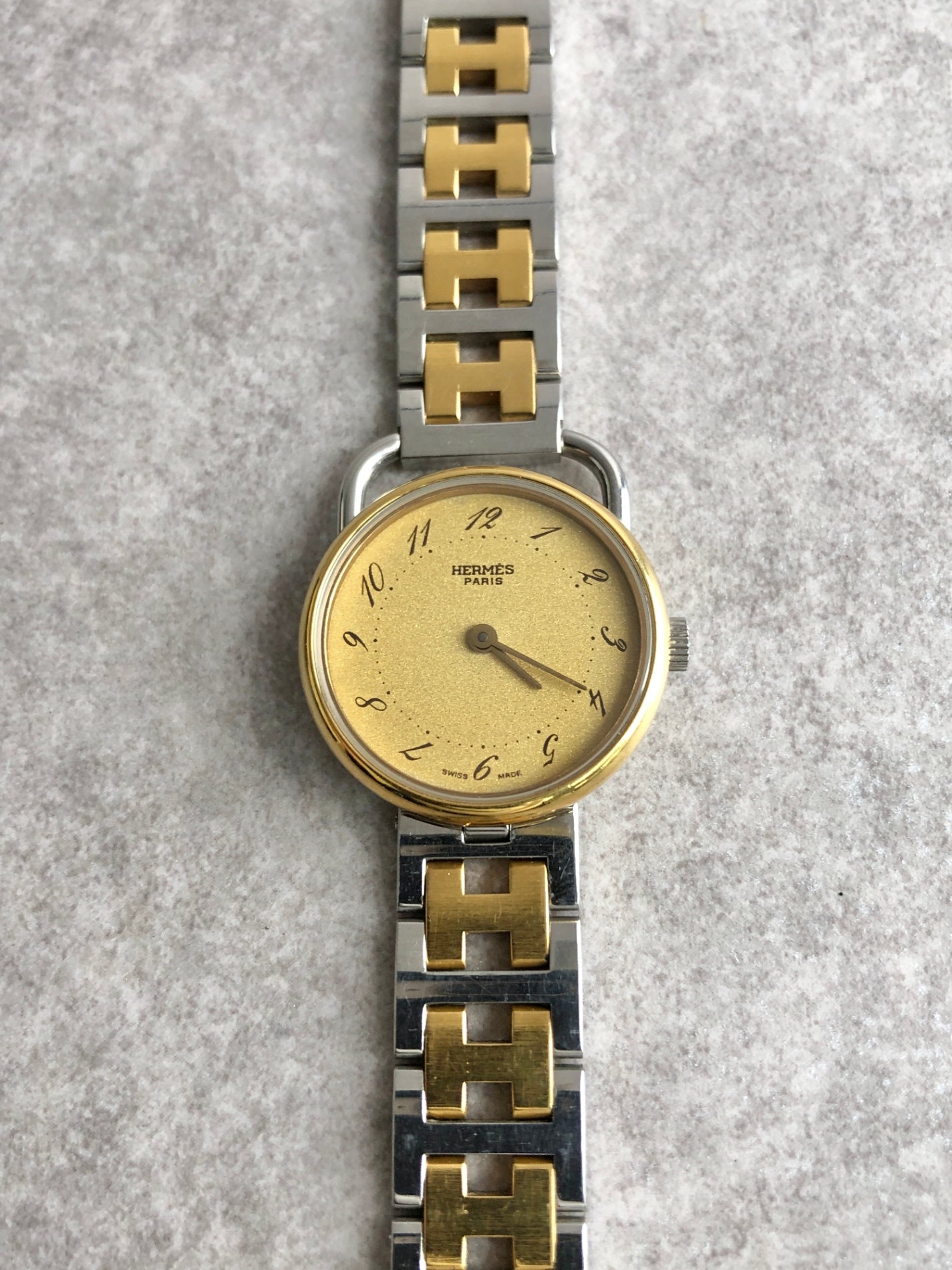 HERMES Watch Arceau Gold×Silver Vintage 5s8mvn