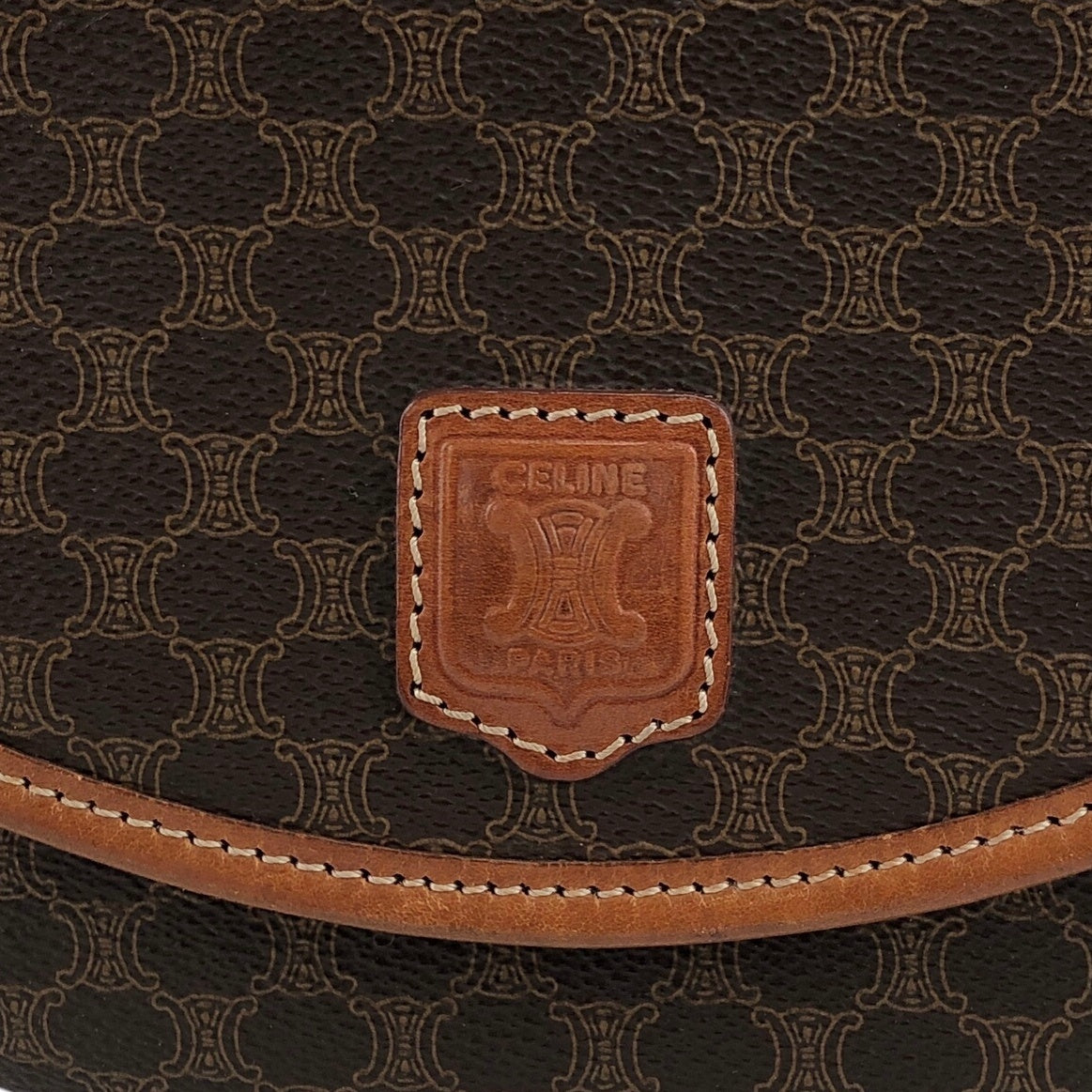 CELINE Macadam Blason Shoulder bag Brown Vintage ukvpkm