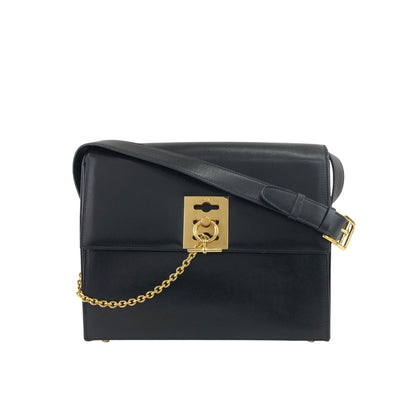CELINE Gancini Shoulder bag Black Vintage mv6k7d