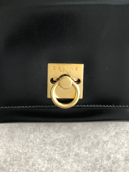 CELINE Gancini Trifold Wallet Black Vintage 6xspmn