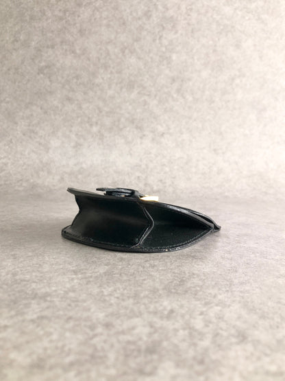 CELINE Front Buckle Coin Purse Black Vintage iygxf2