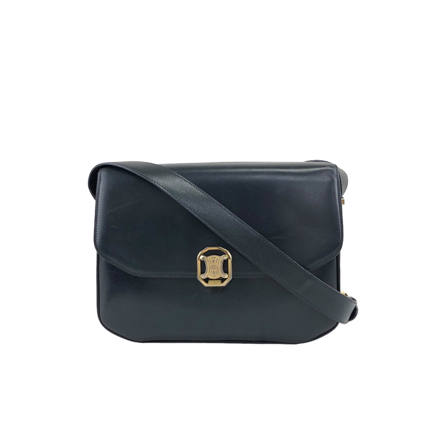 CELINE Triomphe Shoulder bag Dark Navy Vintage nfun5m