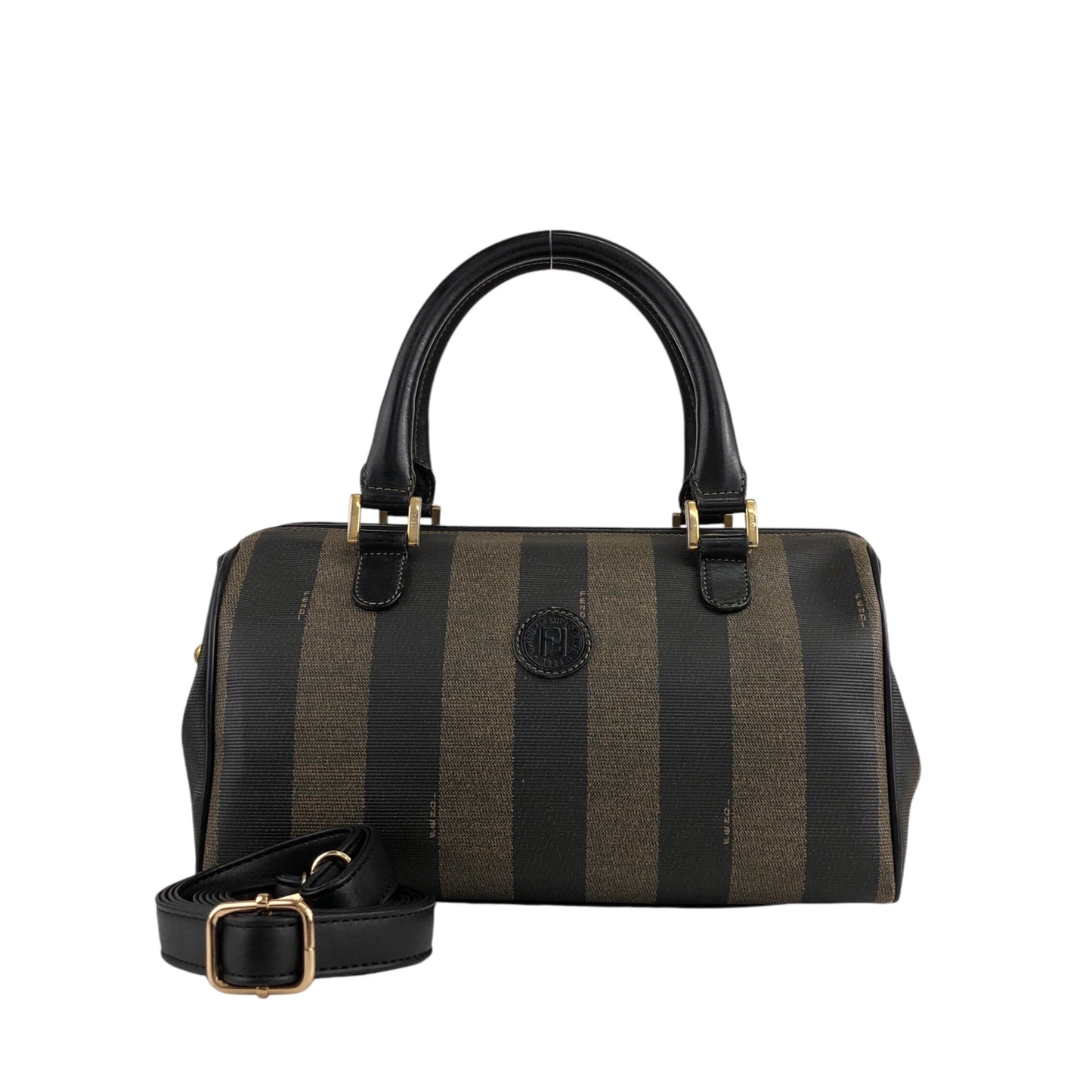 FENDI Pecan Two-way Small Boston bag Shoulder bag Black Vintage euc5vh