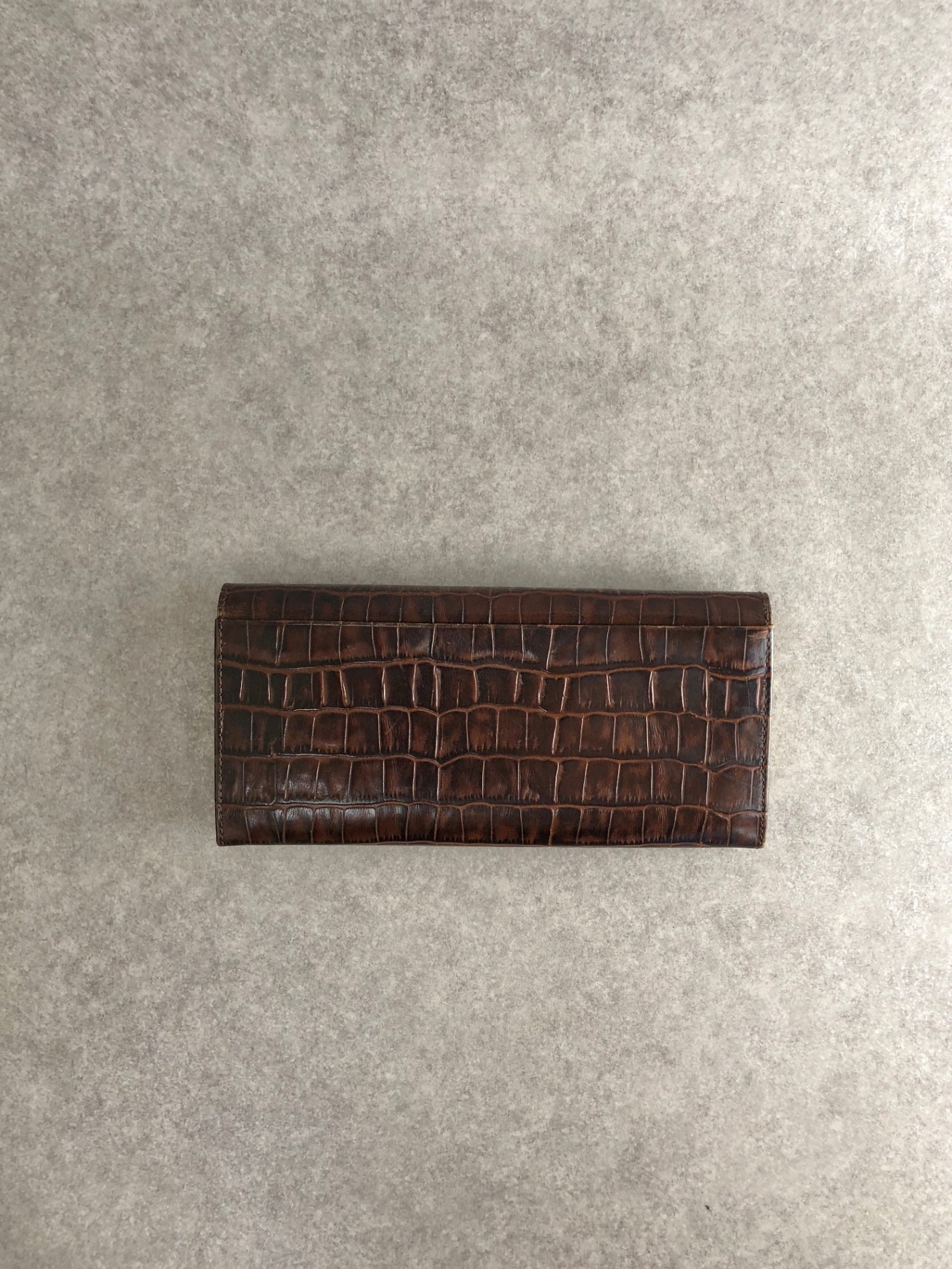 Yves Saint Laurent Logo Long Wallet Brown Vintage v4kc5e
