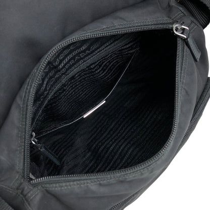 PRADA Tessuto Triangle Logo Shoulder bag Black Vintage t2gb5a