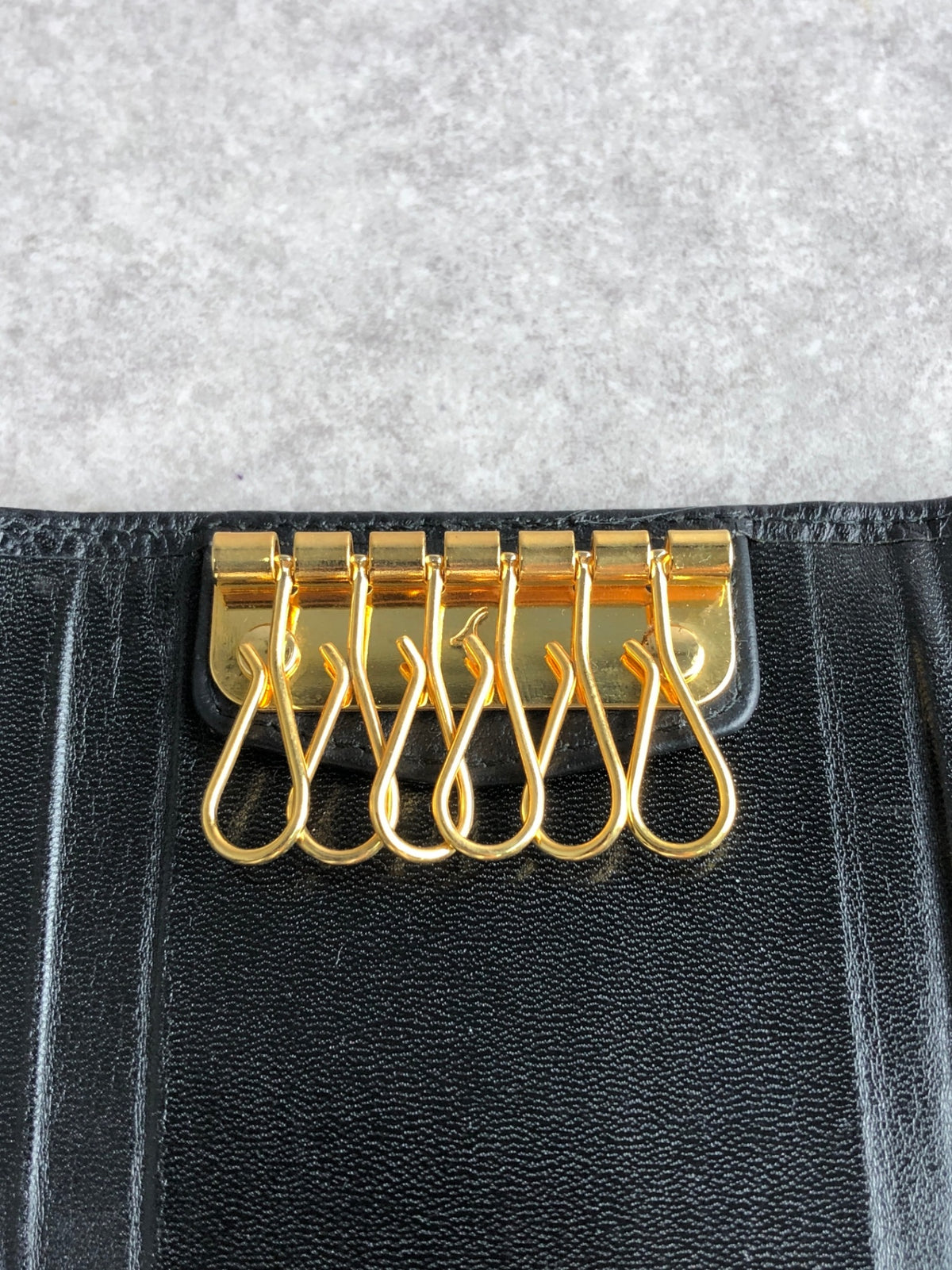 Christian Dior Logo Key Case Black Vintage jcym25