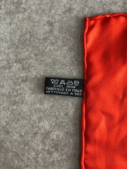 CELINE Circle Logo Silk Scarf Orange Vintage scpa34