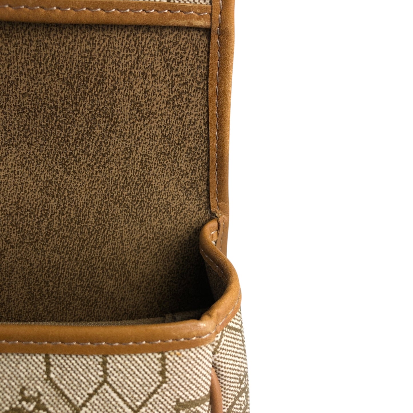 Christian Dior Honeycomb Pattern Handbag Beige Vintage 64sff4