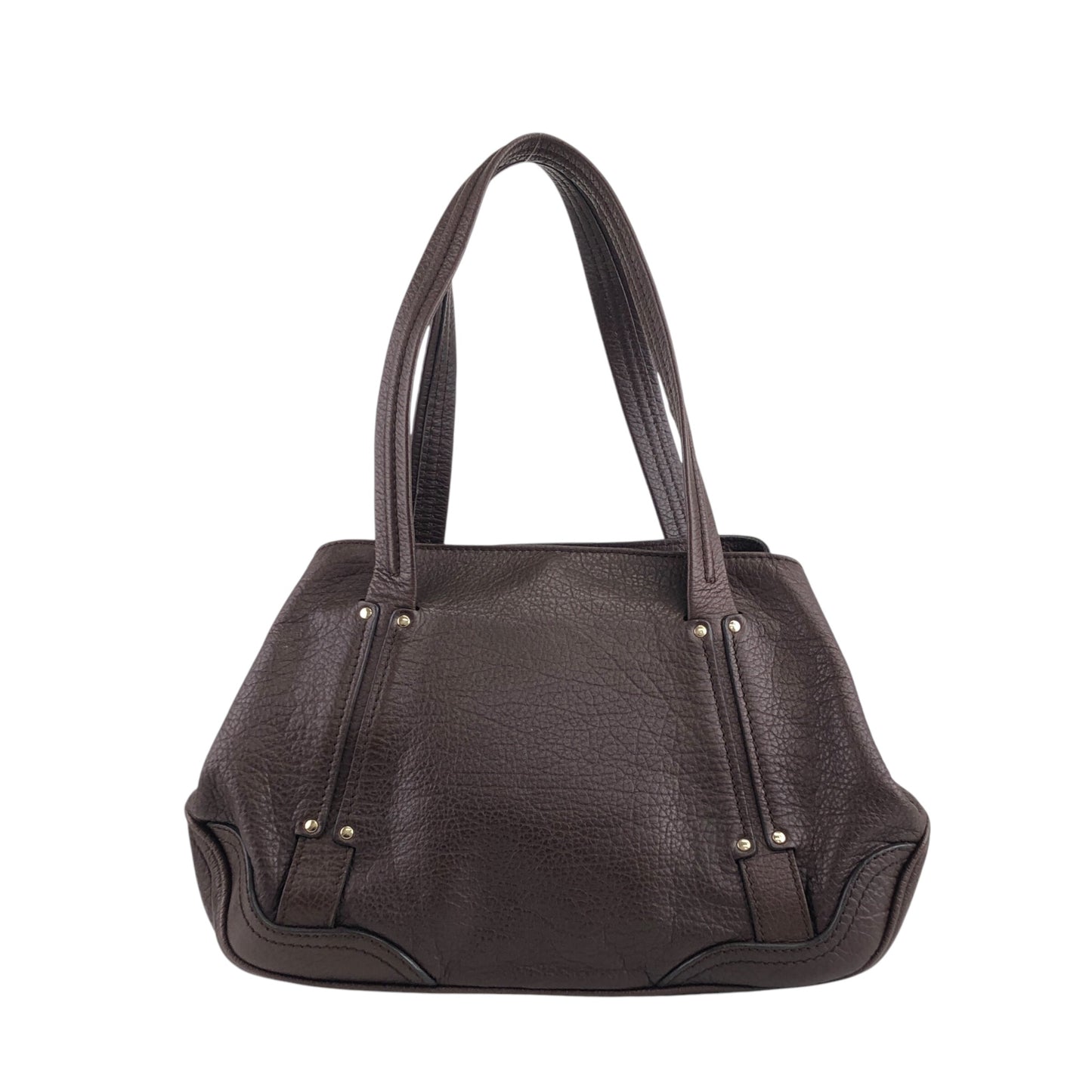 CELINE Blason Handbag Brown Vintage 3gv622