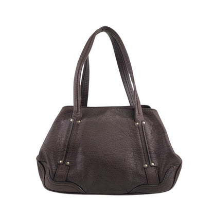 CELINE Blason Handbag Brown Vintage 3gv622