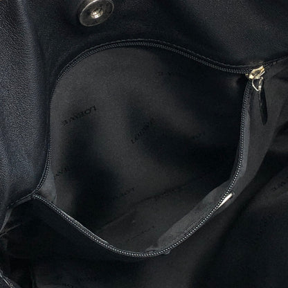 LOEWE Anagram Flamenco Leather Drawstring Shoulder bag Black Vintage 43furh