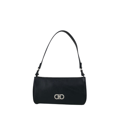 Salvatore Ferragamo Gancini Shoulder bag Black Vintage 52xyvd