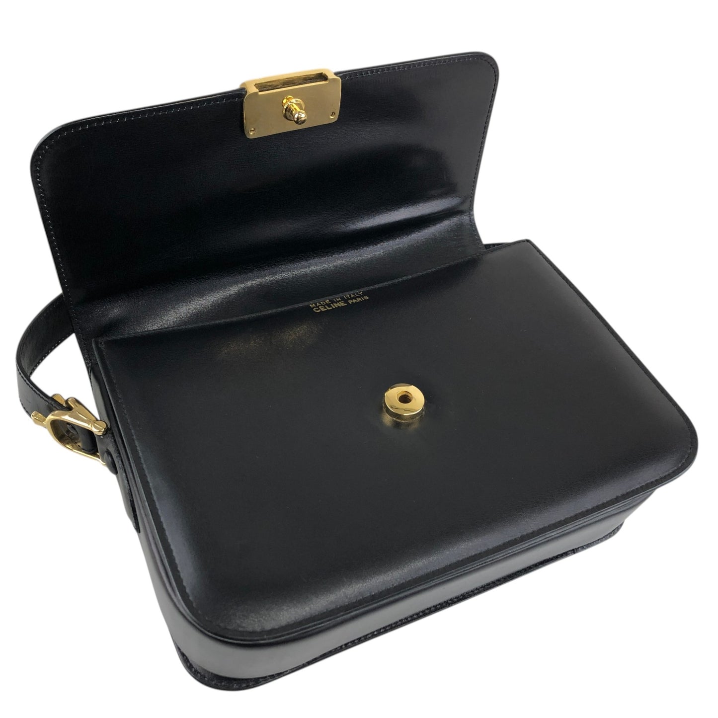 CELINE Blason Shoulder bag Black Vintage iw3njy