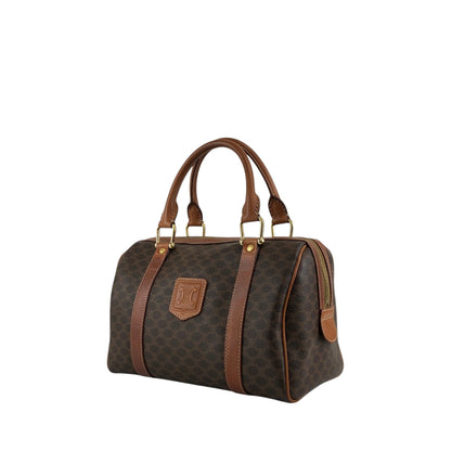 CELINE Macadam Blason Handbag Boston bag Brown Vintage ikwctp