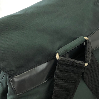 PRADA Triangle Logo Double pocket Nylon Backpack Green Vintage r5kz8b