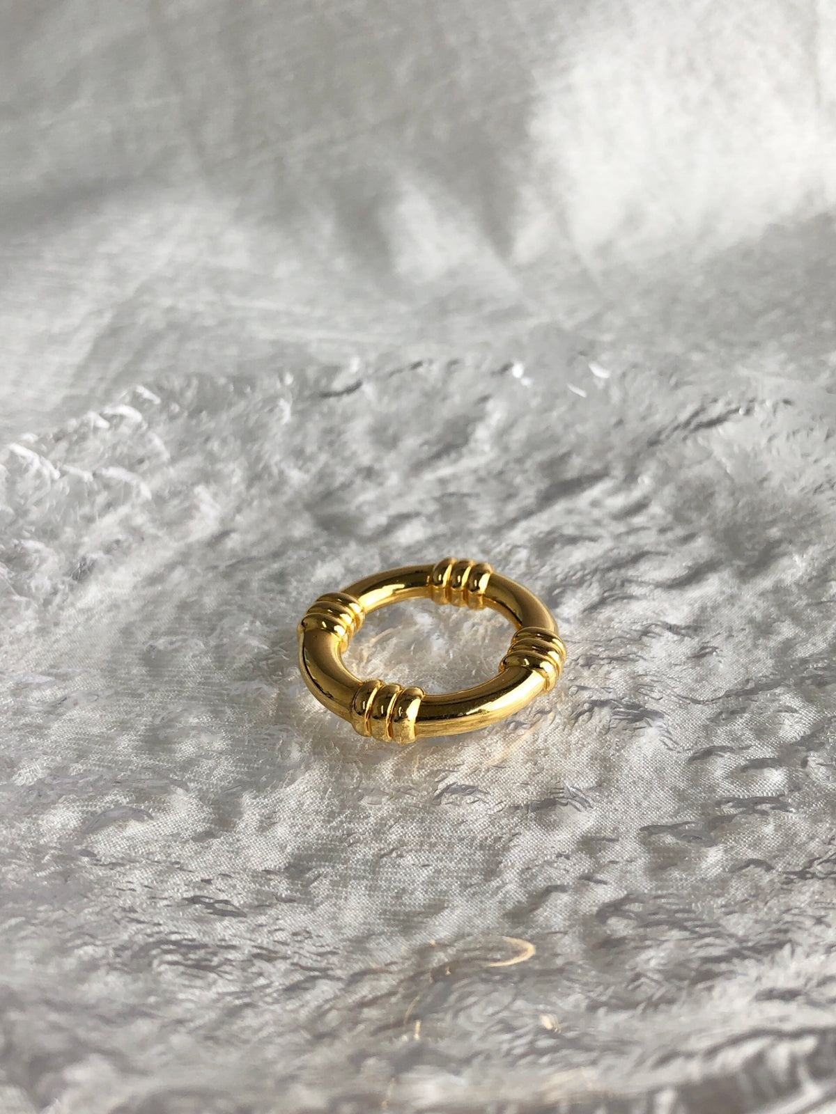 HERMES Scarf Ring Gold Vintage rdrk2a