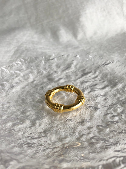 HERMES Scarf Ring Gold Vintage rdrk2a