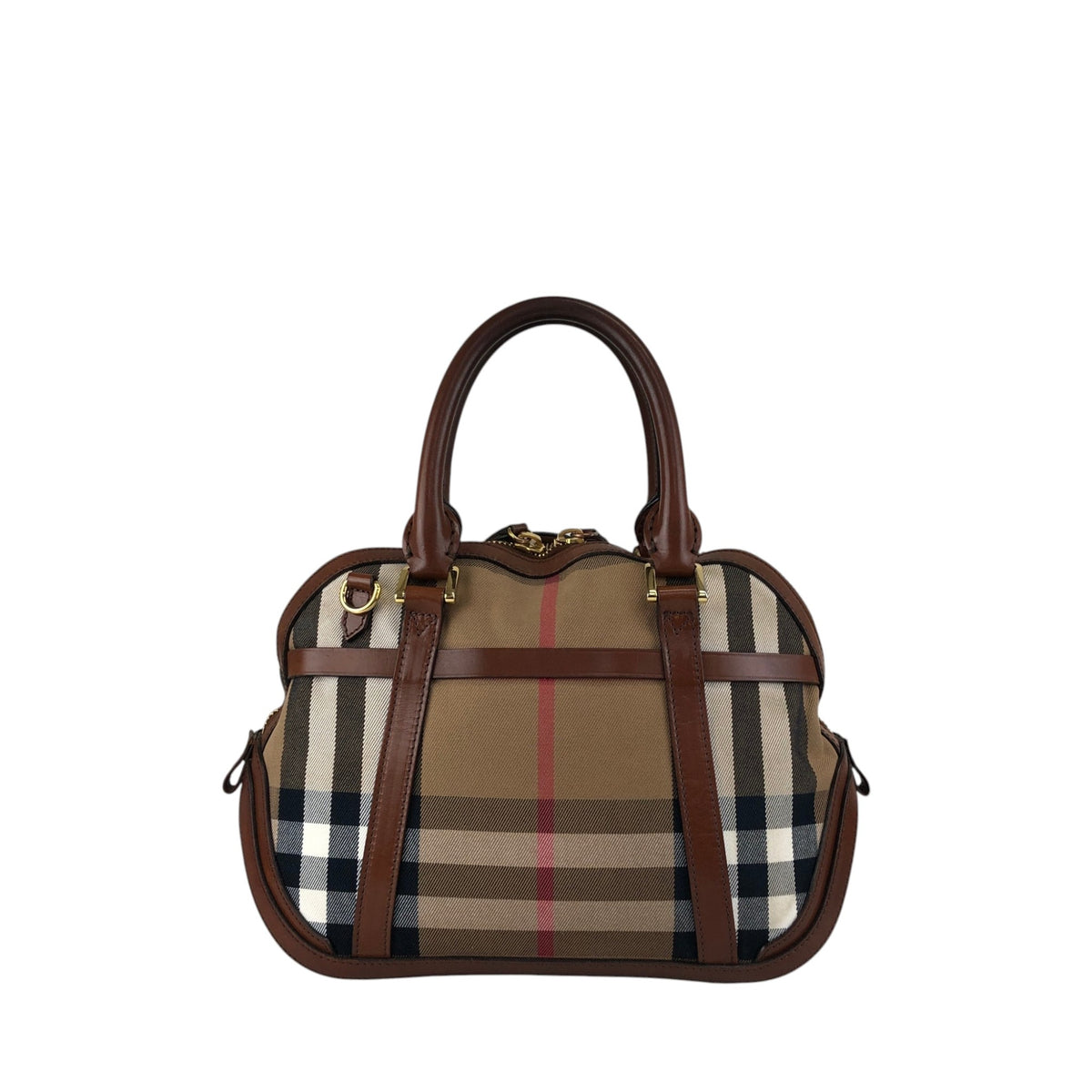 BURBERRY Check Two-way Handbag Shoulder bag Brown Vintage xuyjae