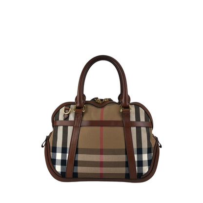 BURBERRY Check Two-way Handbag Shoulder bag Brown Vintage xuyjae