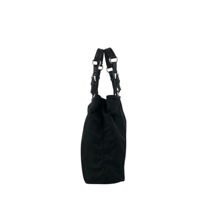 PRADA Triangle Logo Handbag Totebag Black Vintage ezvjia