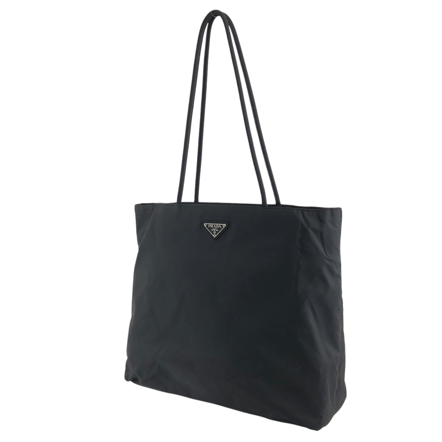 PRADA Triangle Logo Totebag Black Vintage hidgup