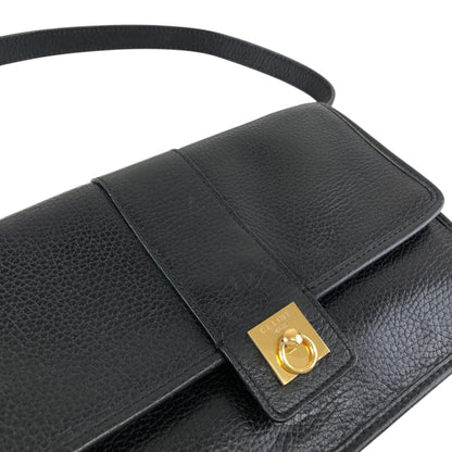CELINE Gancini Shoulder bag Black Vintage 2tmayw