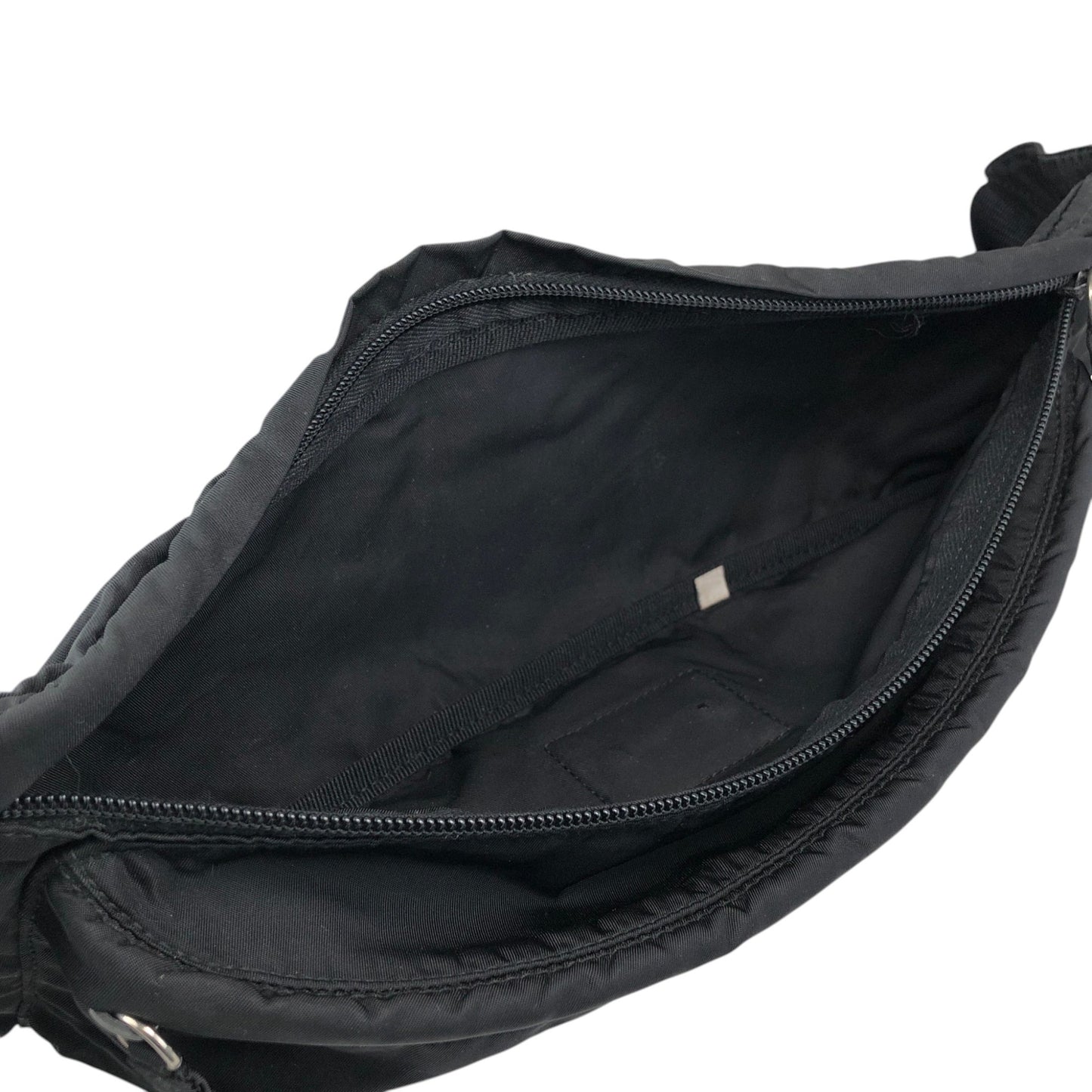 PRADA Tessuto Triangle Logo Sling bag Black Vintage fgihvu