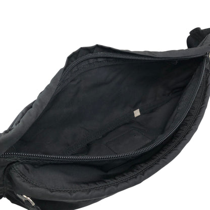 PRADA Tessuto Triangle Logo Sling bag Black Vintage fgihvu